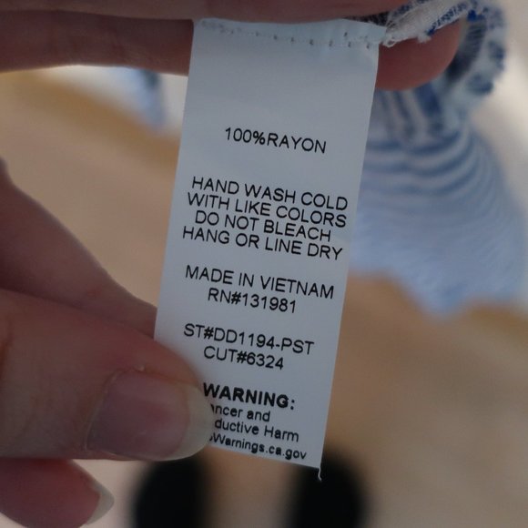 NWOT Naif Soft Blue & White Striped Midi Dress - Picture 6 of 7